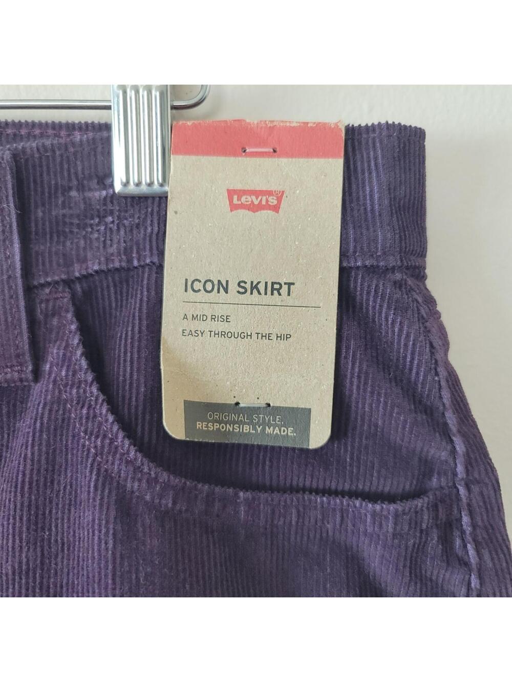 Levi’s Icon Corduroy Mini Skirt Cotton New y2k festival bts - Picture 6 of 8